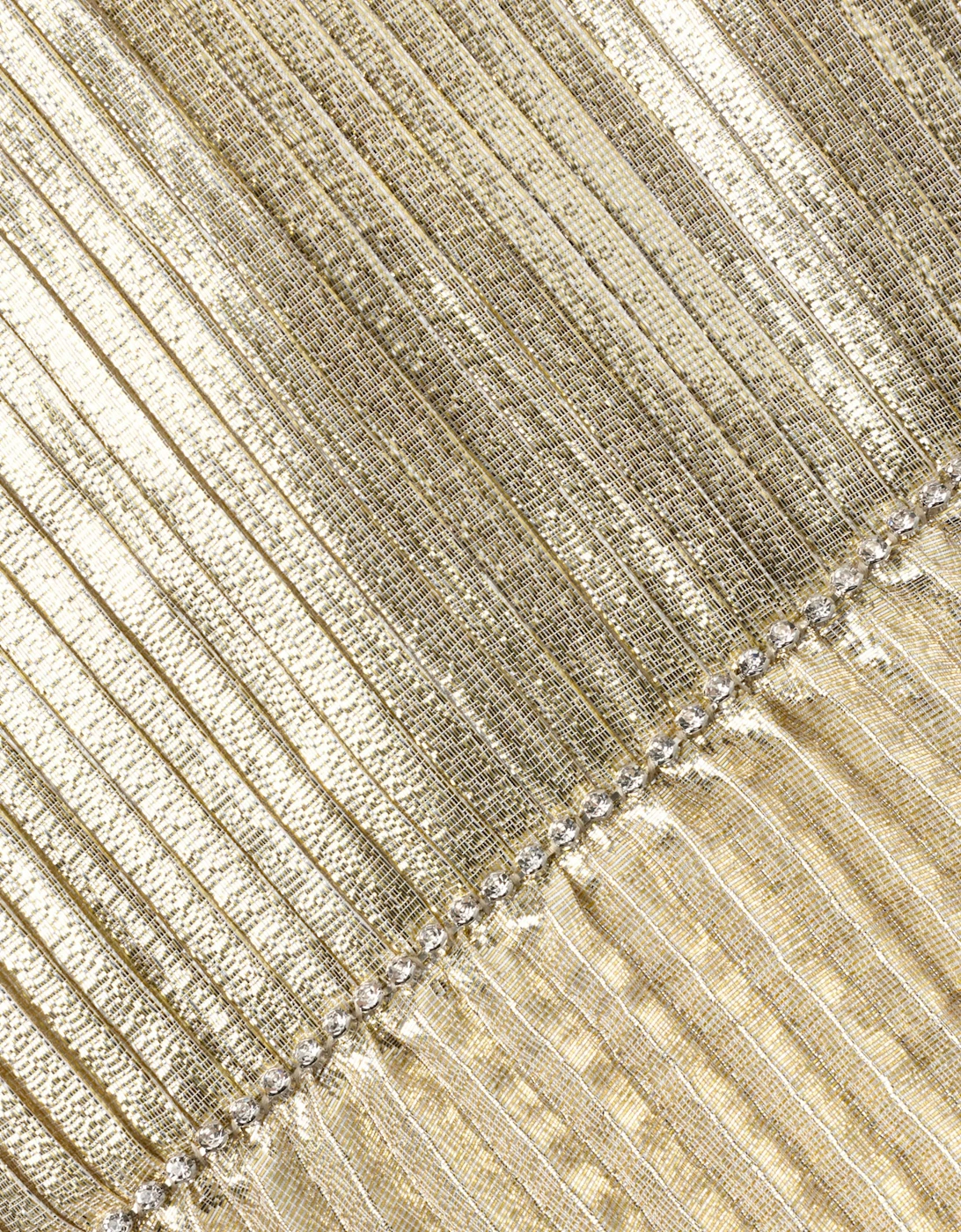 Girls Metallic Tiered Dress in Gold