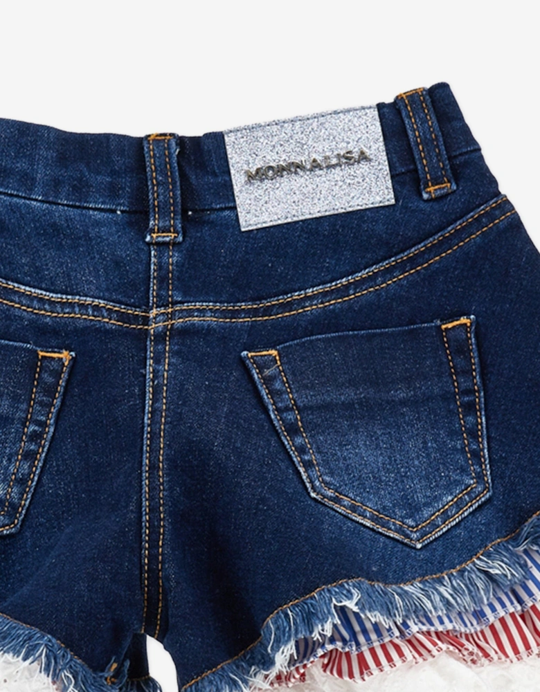 Girls Hello Kitty Denim Shorts in Blue