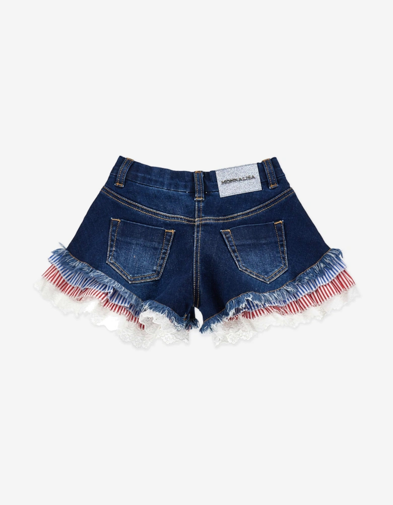 Girls Hello Kitty Denim Shorts in Blue