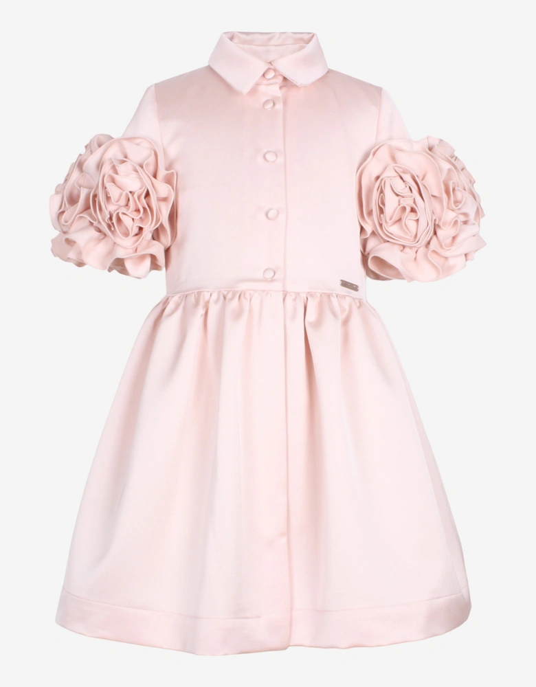 Girls Satin Darling Dress in Pink