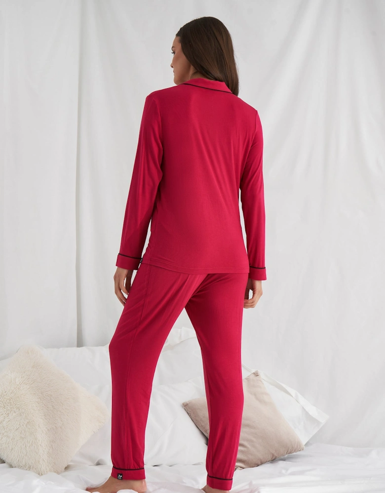 Bamboo Pyjama Set in Scarlet - Wholesale
