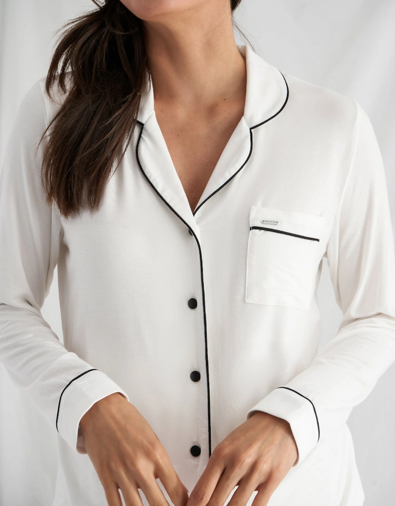 Bamboo Pyjama Set in Cream - Wholesale