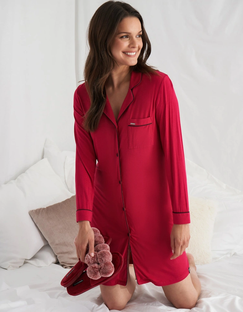 Bamboo Nightshirt in Scarlet - Wholesale
