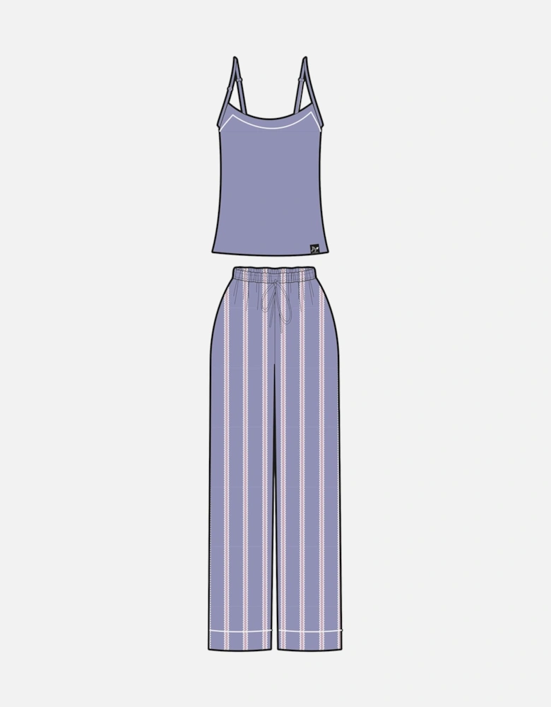 Bamboo Cami Trouser Set in Heather Stripe - Wholesale