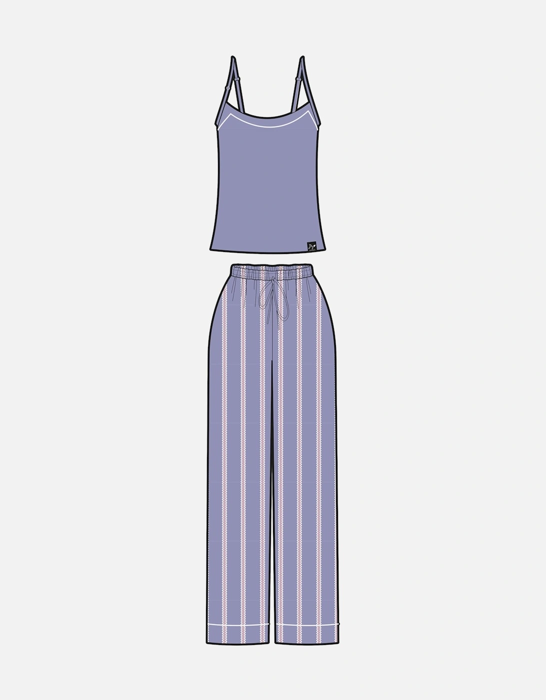 Bamboo Cami Trouser Set in Heather Stripe - Wholesale, 3 of 2