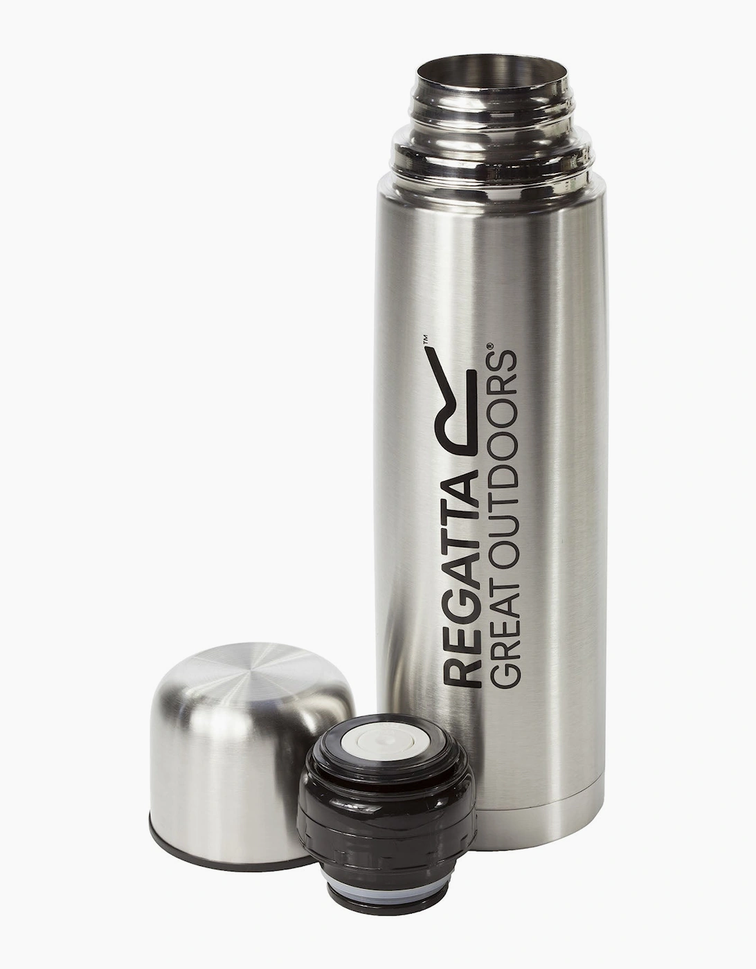 Outdoors 1 Litre Vacuum Camping Travel Mug Flask - Silver, 2 of 1