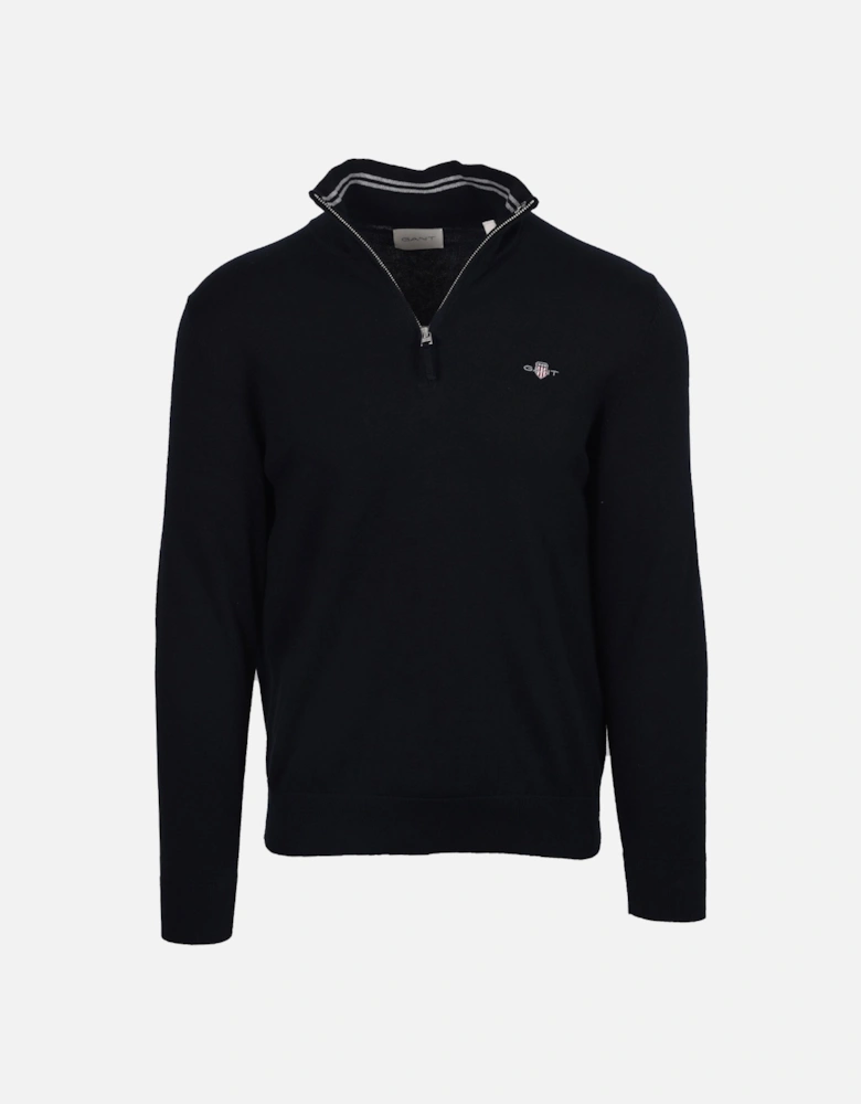 CLASSIC COTTON HALF ZIP EVENING BLUE