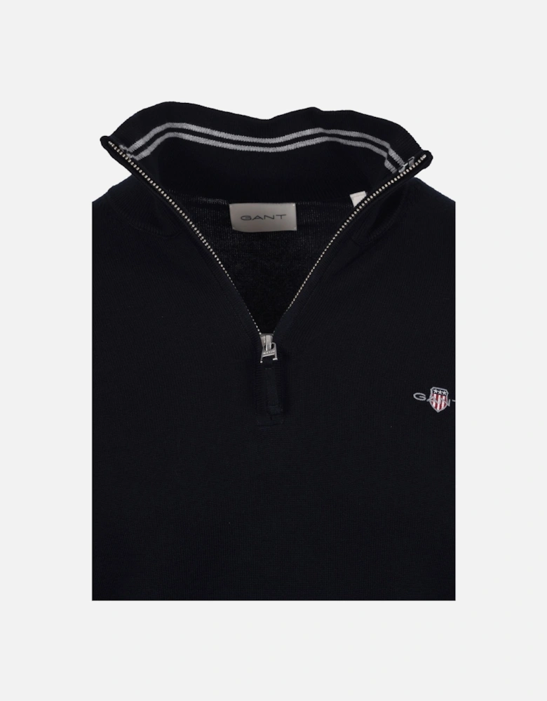 CLASSIC COTTON HALF ZIP EVENING BLUE