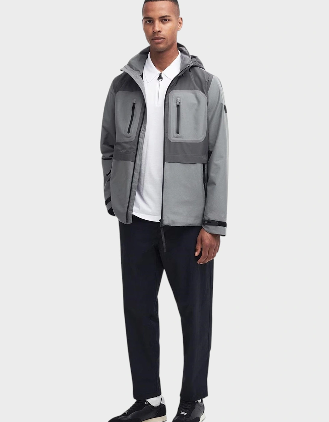 International Men's Chevin Waterproof Concealed Hood Rain Anorak Grey