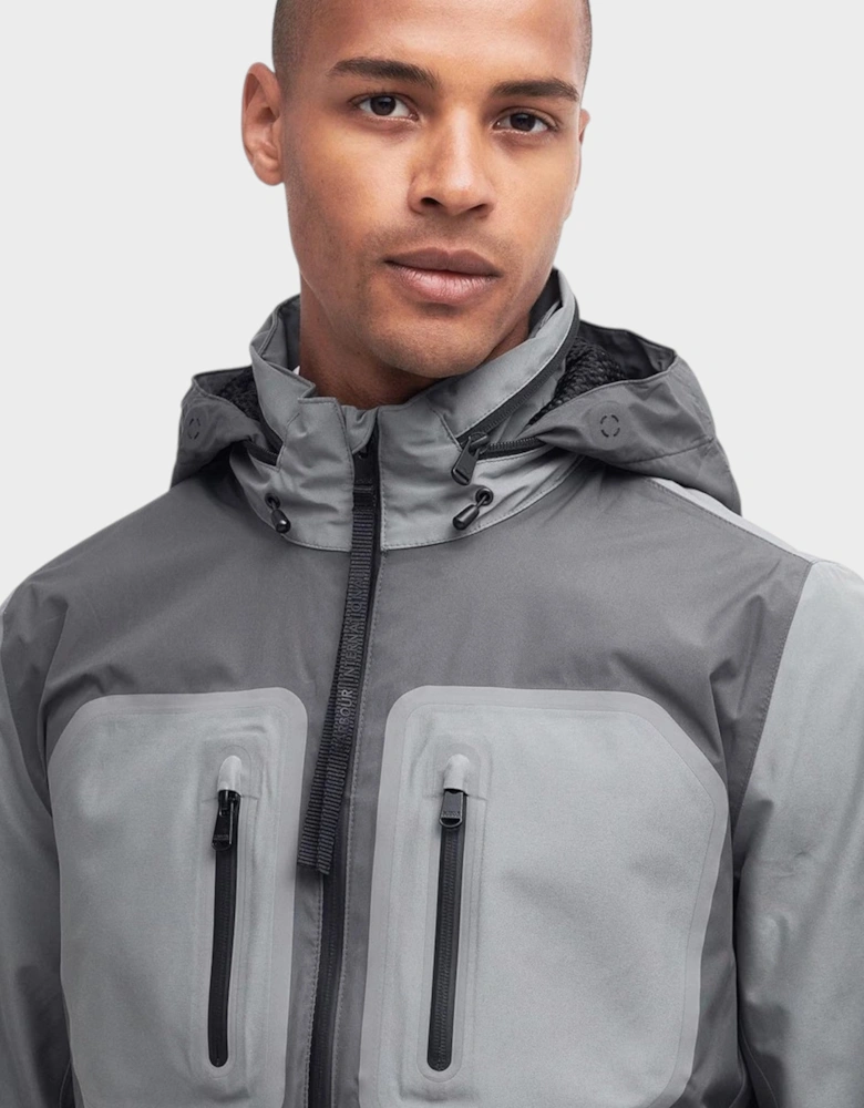 International Men's Chevin Waterproof Concealed Hood Rain Anorak Grey