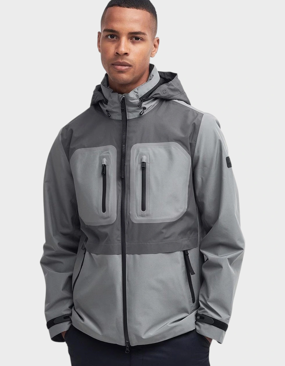 International Men's Chevin Waterproof Concealed Hood Rain Anorak Grey