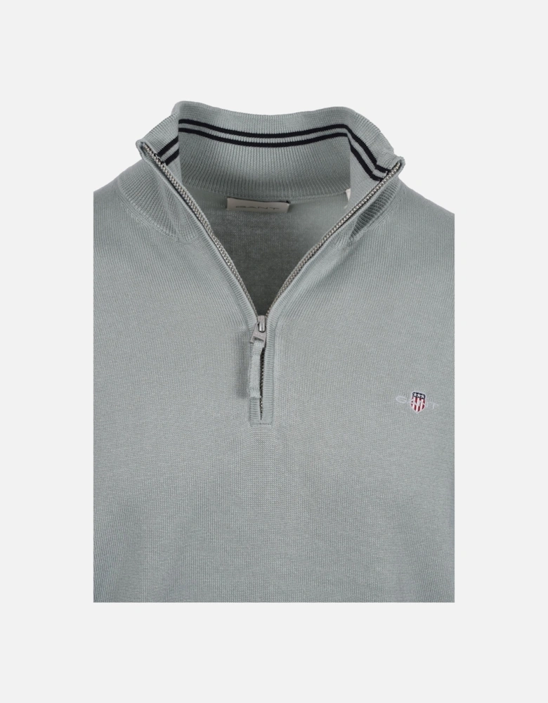 CLASSIC COTTON HALF ZIP CERAMIC GREY