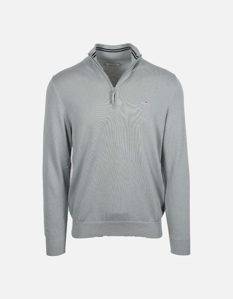 CLASSIC COTTON HALF ZIP CERAMIC GREY