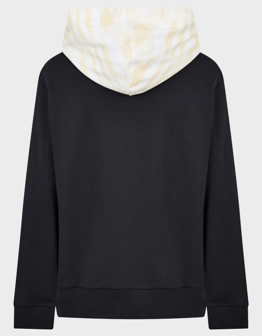 Hooded Zip Sweatshirt Black White