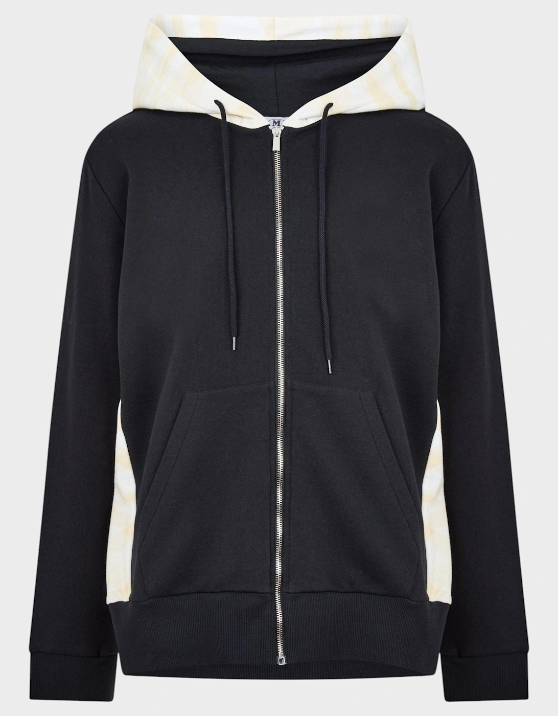 Hooded Zip Sweatshirt Black White, 5 of 4