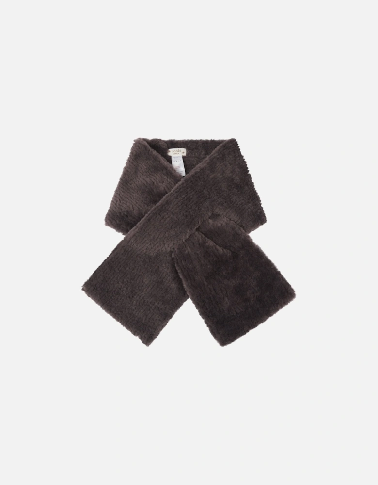 RIVINGTON FAUX FUR SCARF CHARCOAL