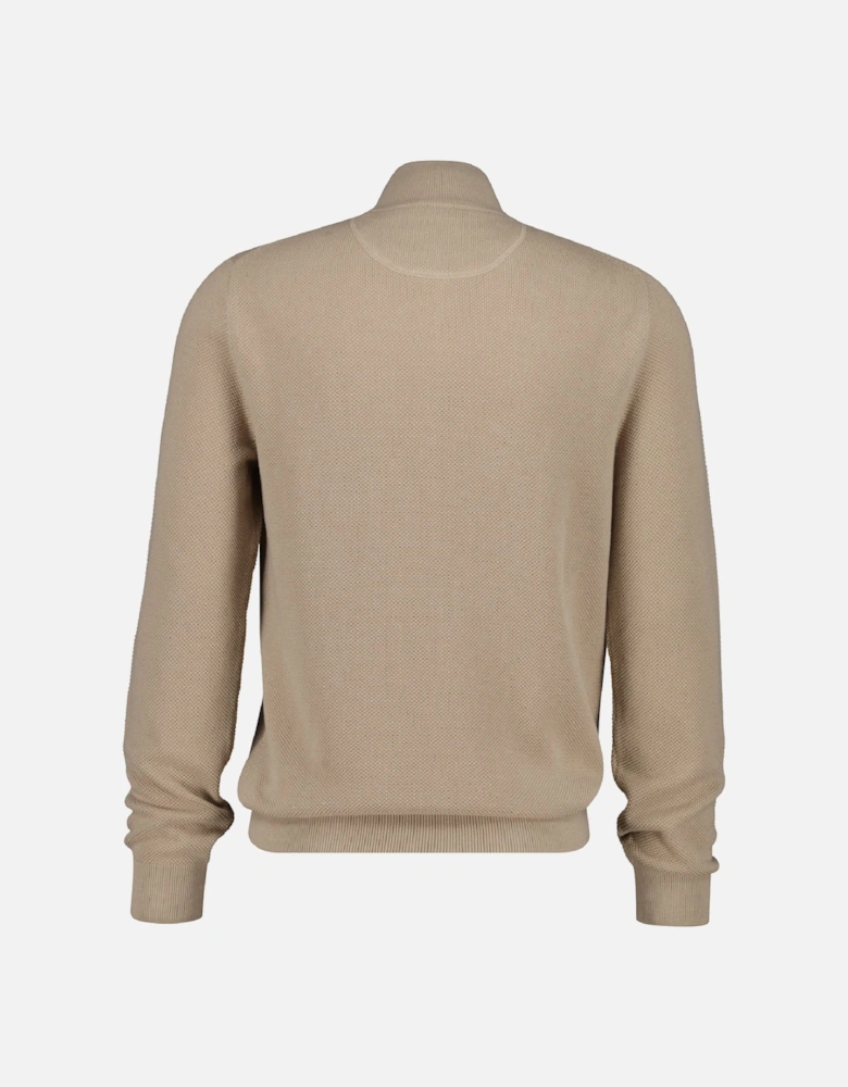 Cotton Piqué Half-Zip Sweatshirt