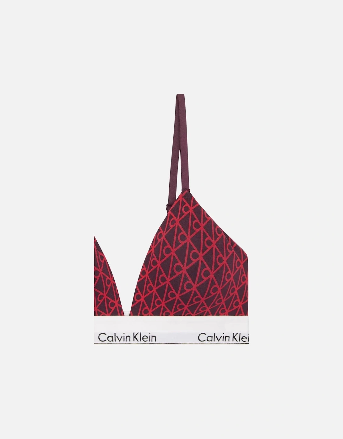 Icon Cotton Modal Lightly Lined Triangle Bra, Dark Berry Emblem