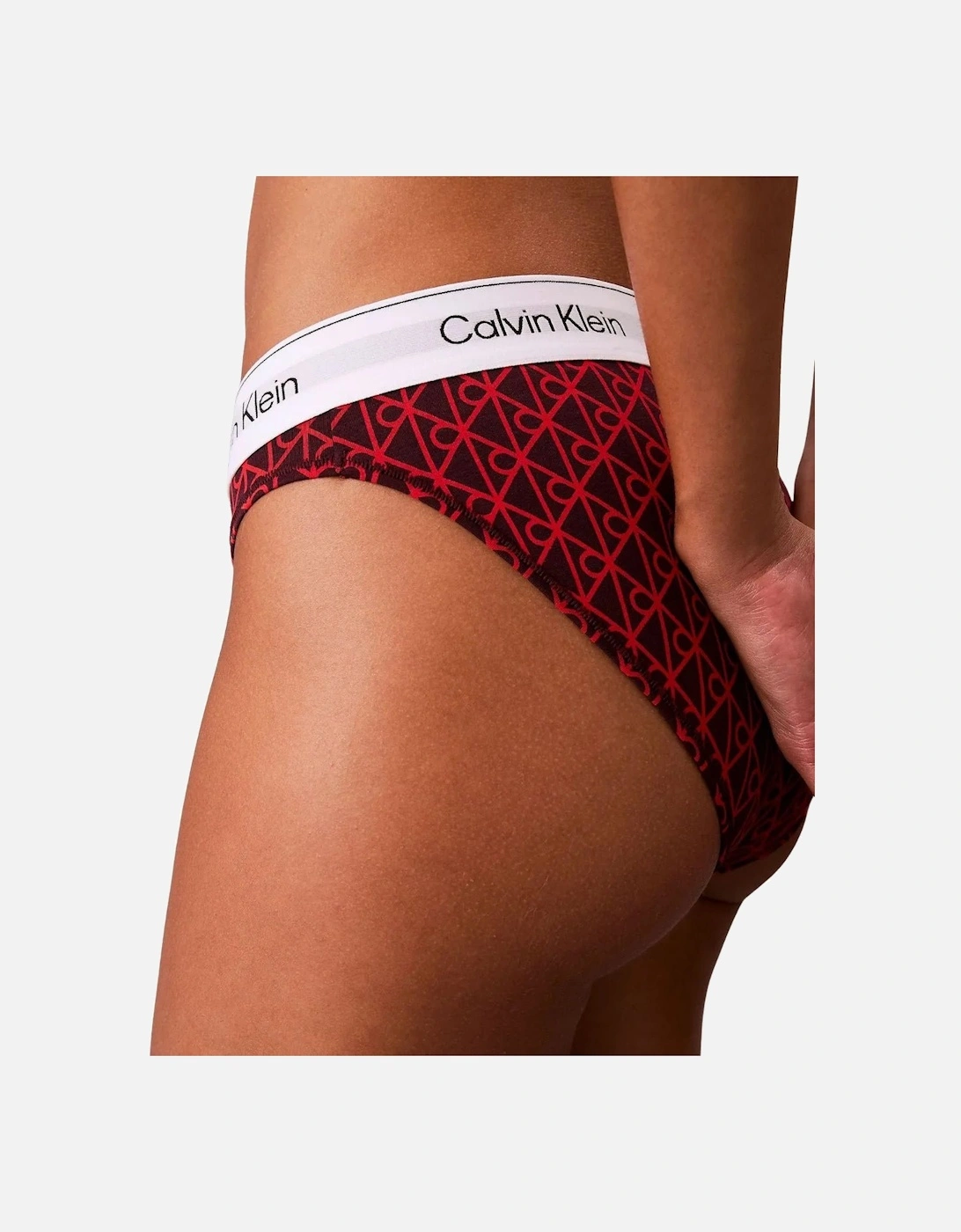 Icon Cotton Modal Bikini Brief, Dark Berry Emblem