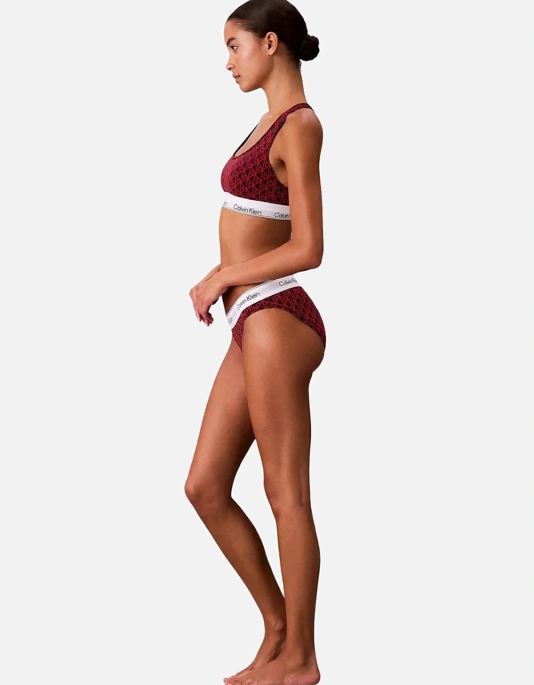 Icon Cotton Modal Bikini Brief, Dark Berry Emblem