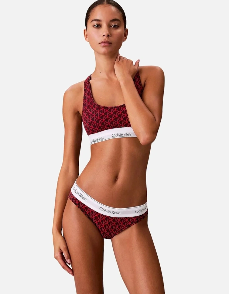 Icon Cotton Modal Bikini Brief, Dark Berry Emblem