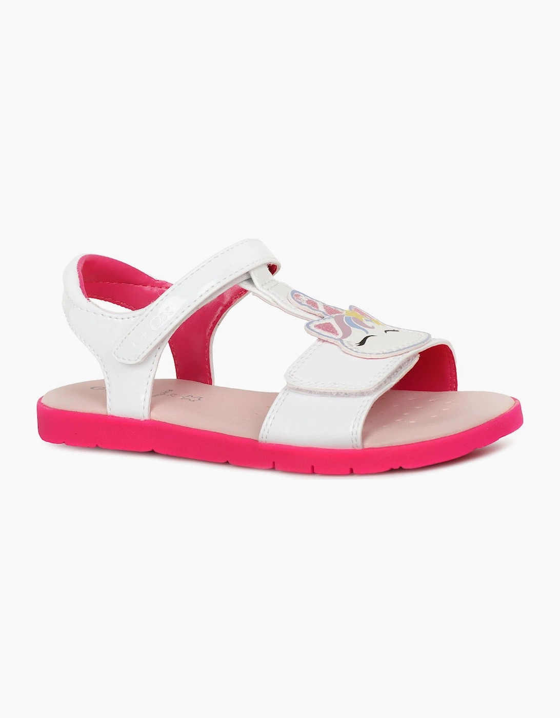 Geox Girls White 'S Joyfoot T-Bar Sandals  11.5/F (Standard) Size 11.5 Kids