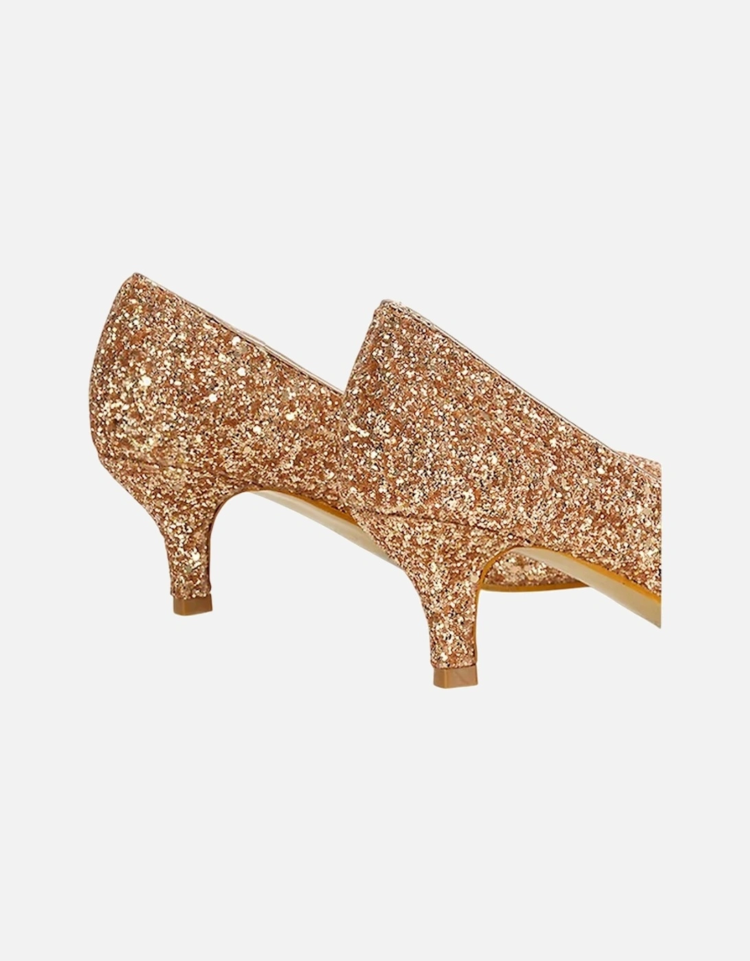 Womens/Ladies Gwyneth Glitter Kitten Heel Court Pumps