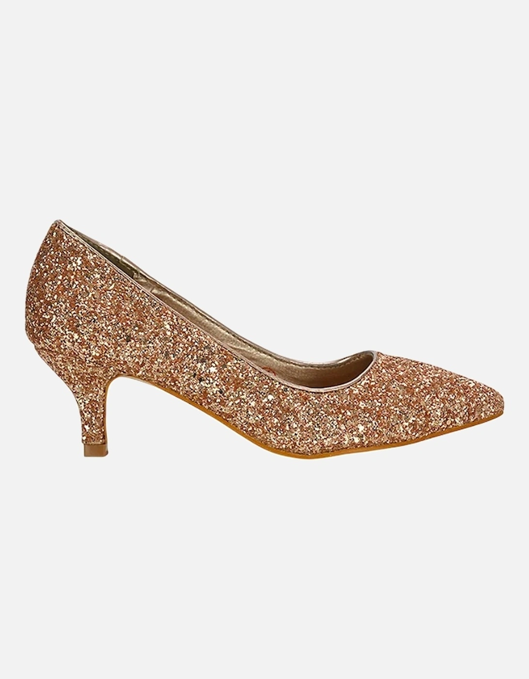 Womens/Ladies Gwyneth Glitter Kitten Heel Court Pumps
