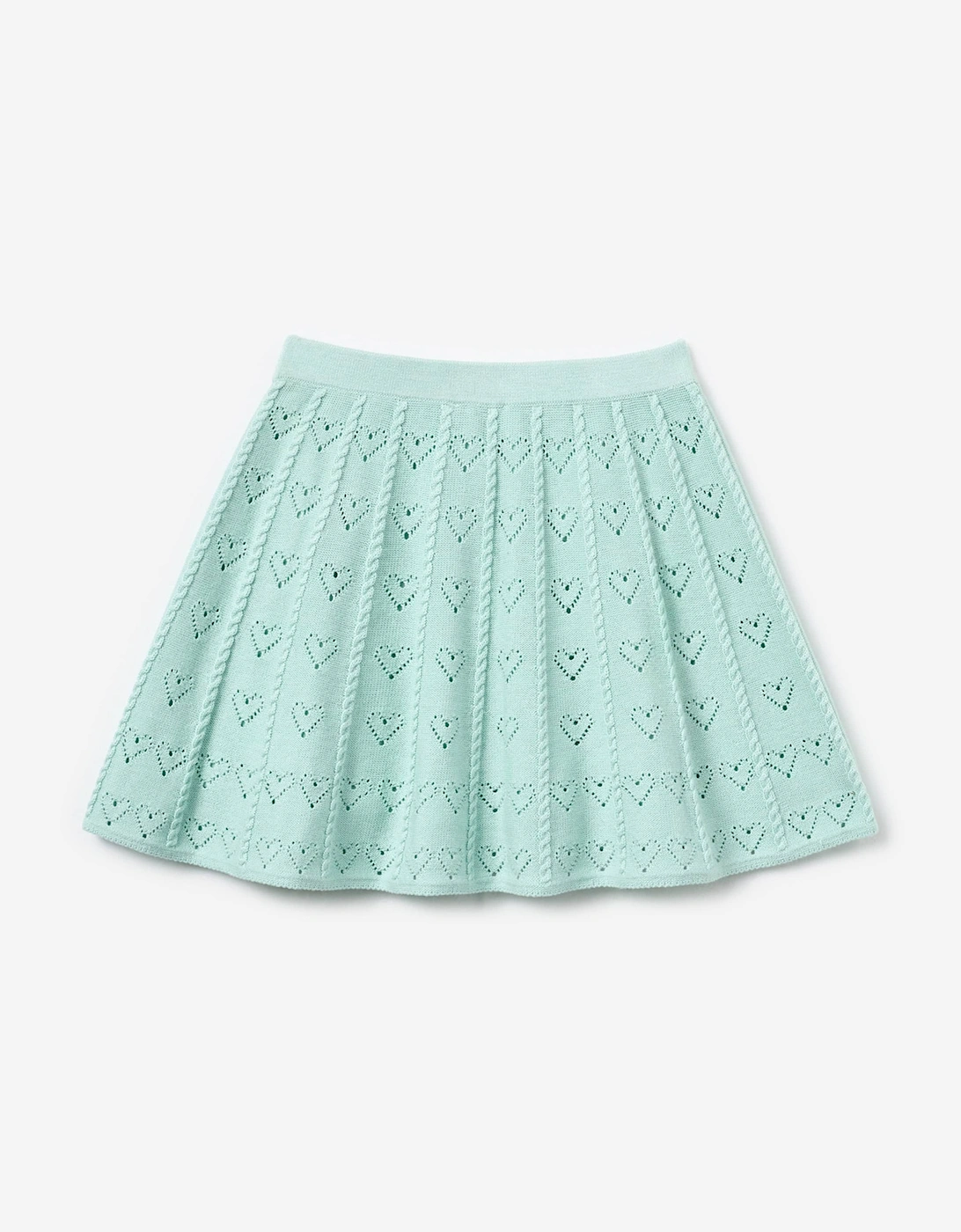 Girls Heart Knit Skirt in Green