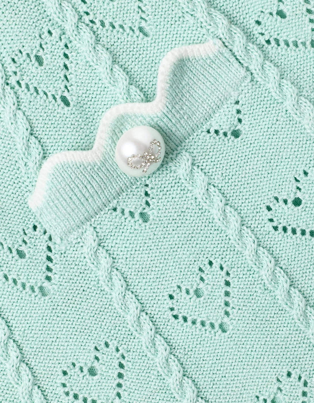 Girls Heart Knit Skirt in Green