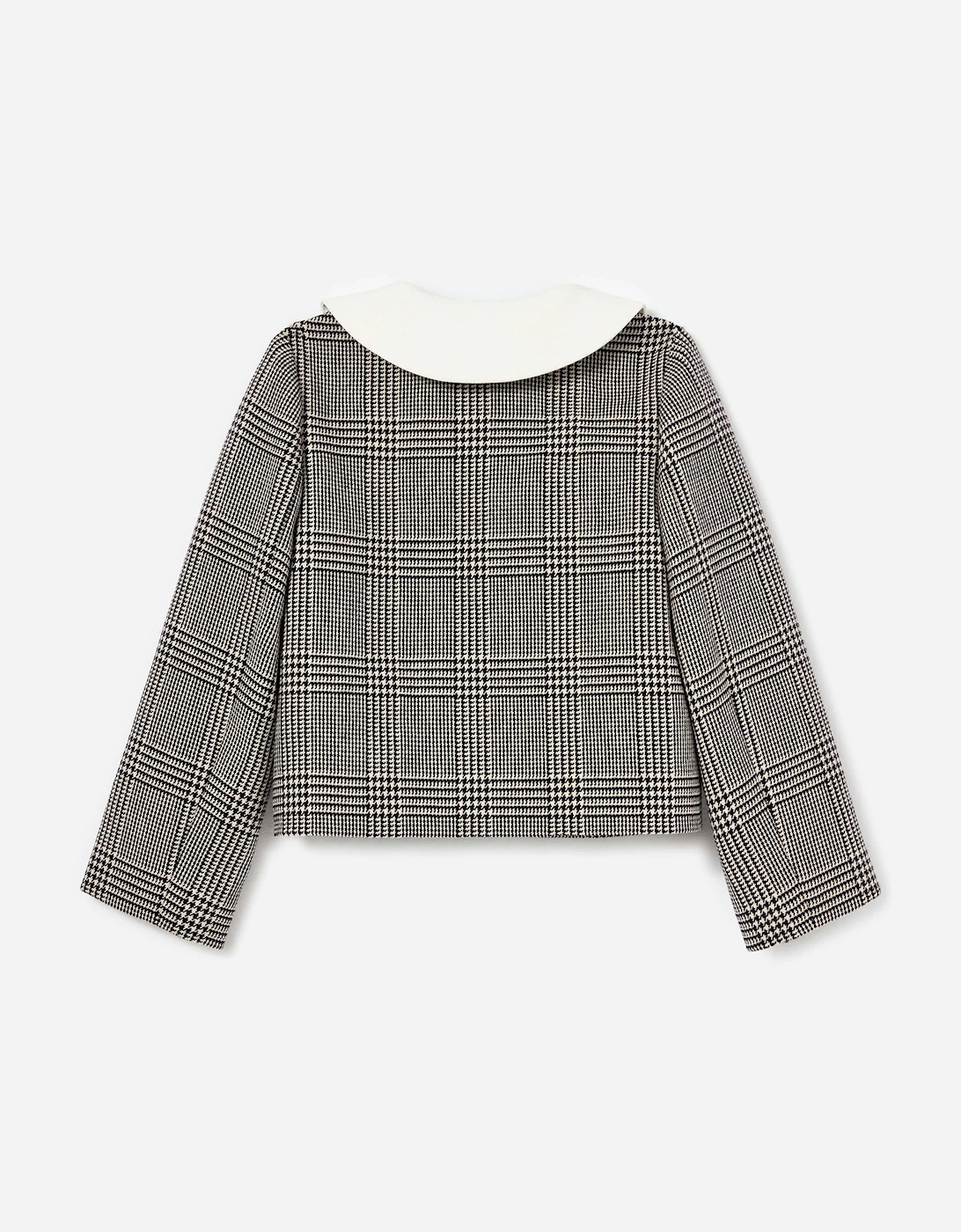 Girls Check Jacket in Black