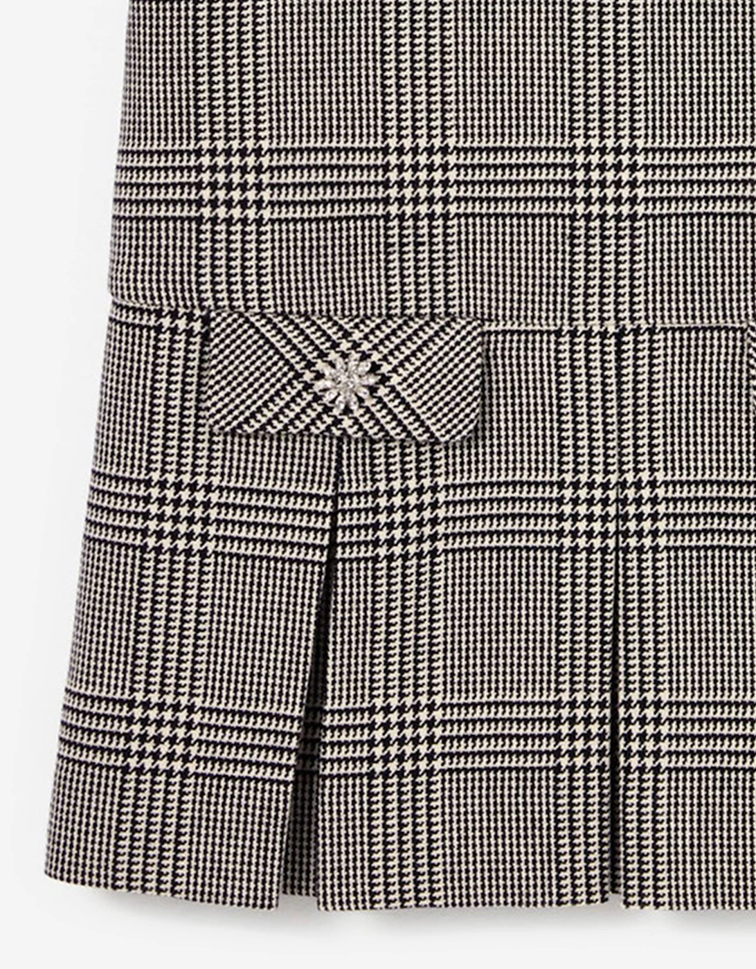 Girls Check Sleeveless Dress in Black