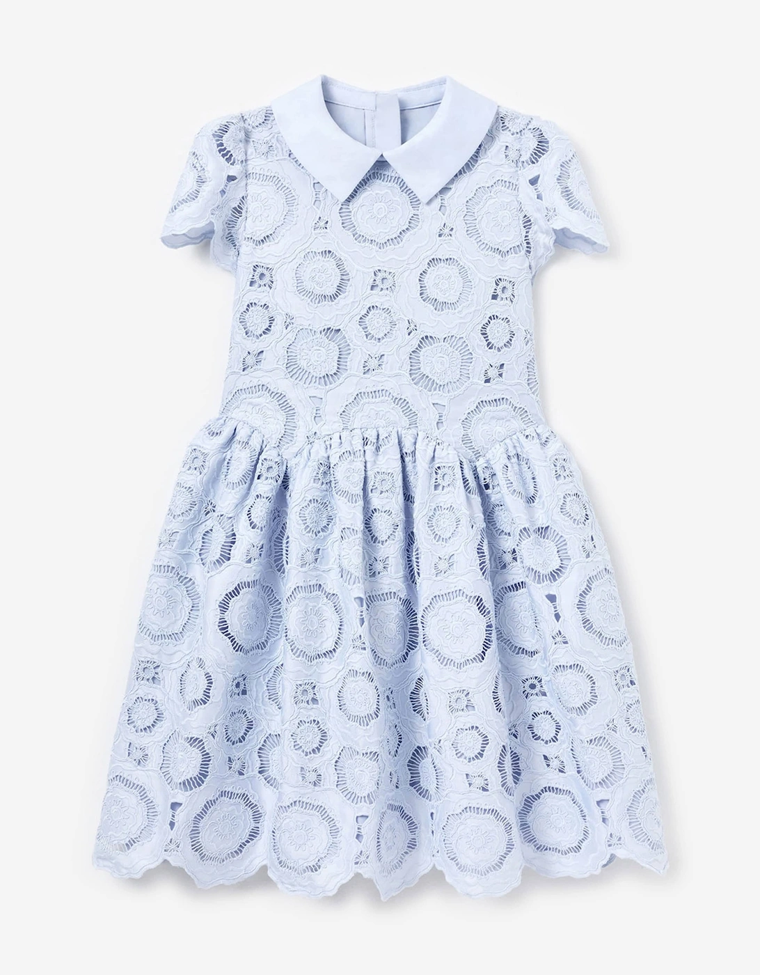 Girls 3D Flower Lace Dress in Blue, 5 of 4