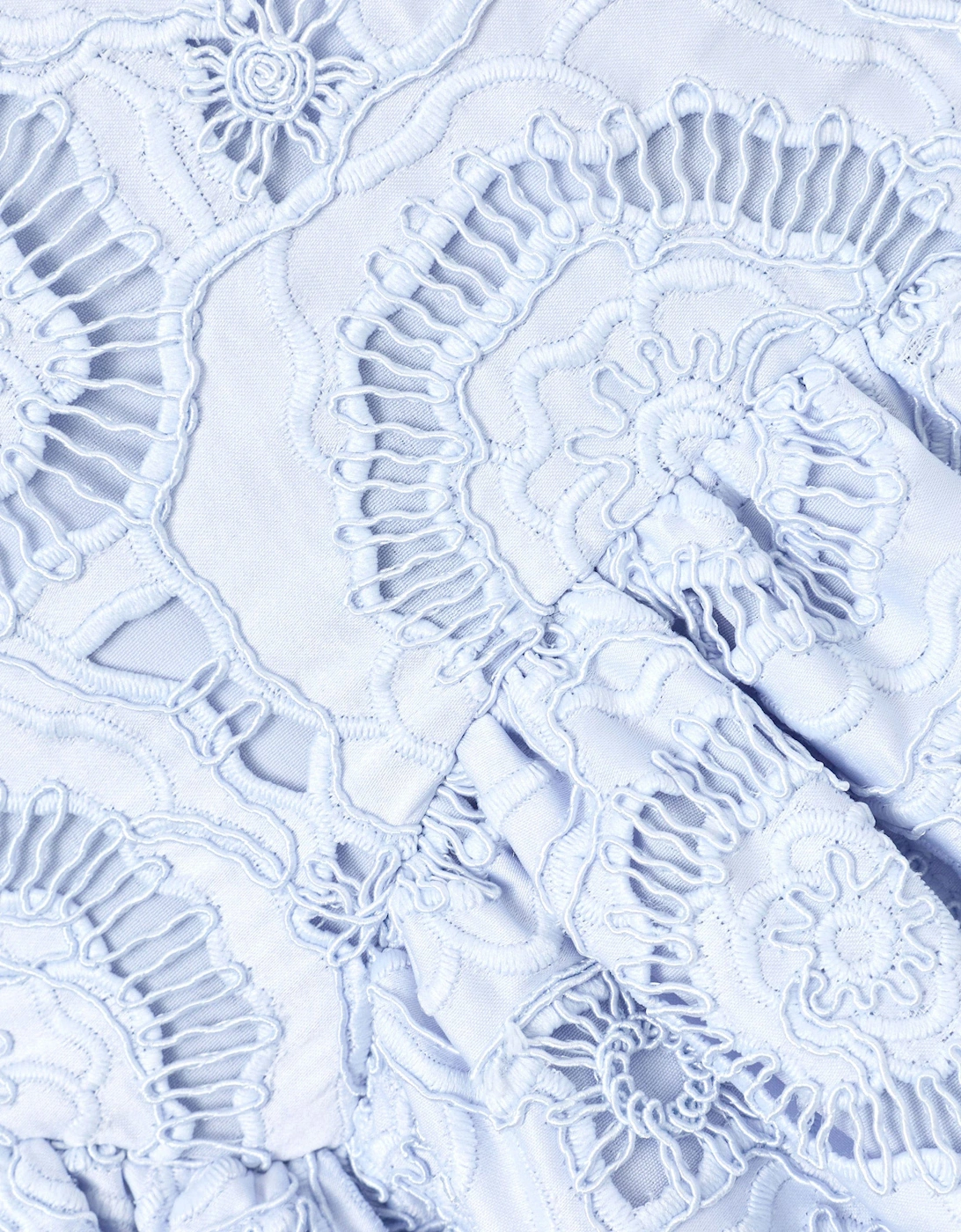 Girls 3D Flower Lace Dress in Blue