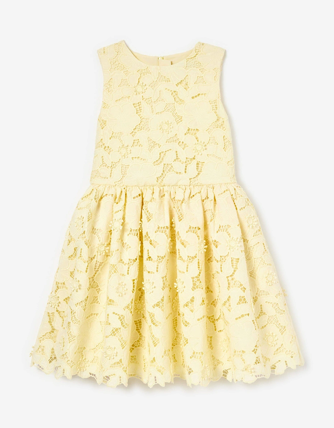 Girls Sleeveless Lace Dress in Yellow, 5 of 4