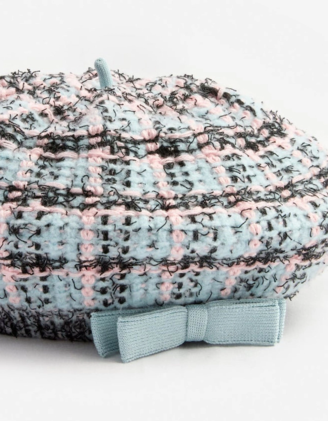 Girls Textured Stripe Knit Beret in Multicolour