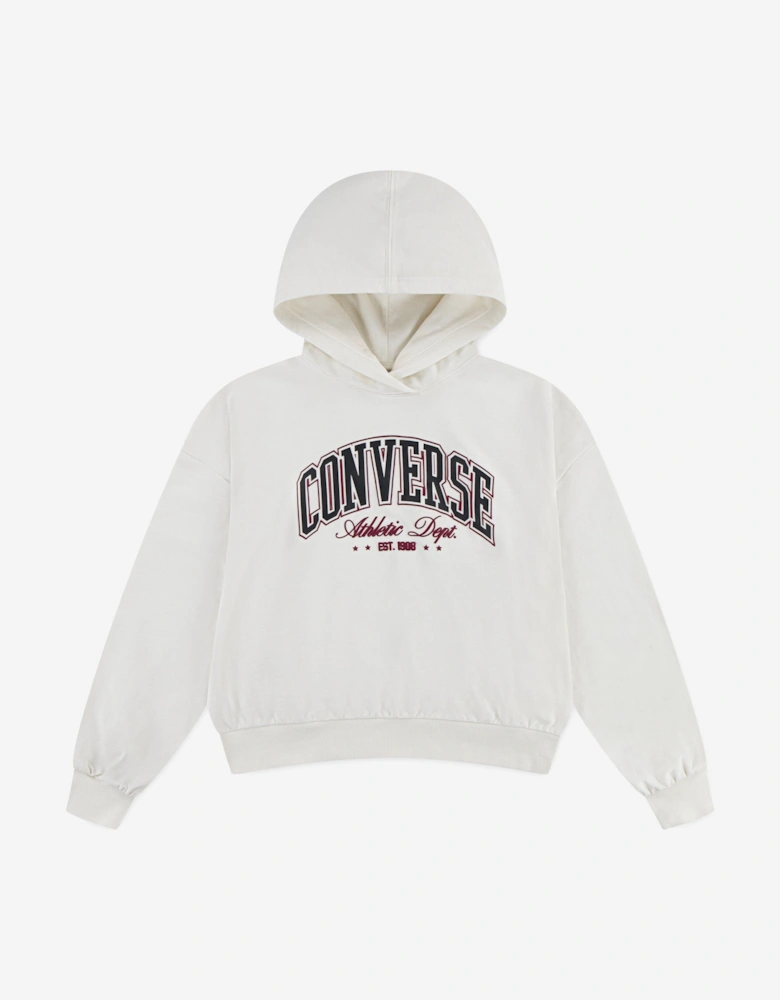 Girls Relaxed Graphic Hoodie in Ivory