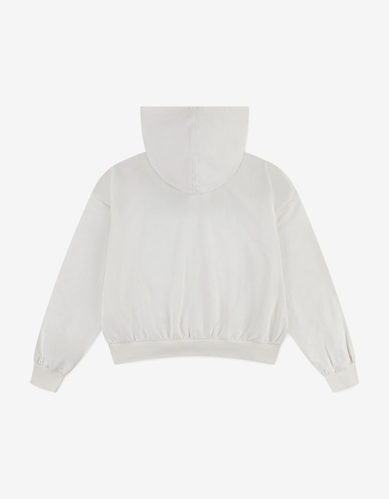 Girls Relaxed Graphic Hoodie in Ivory