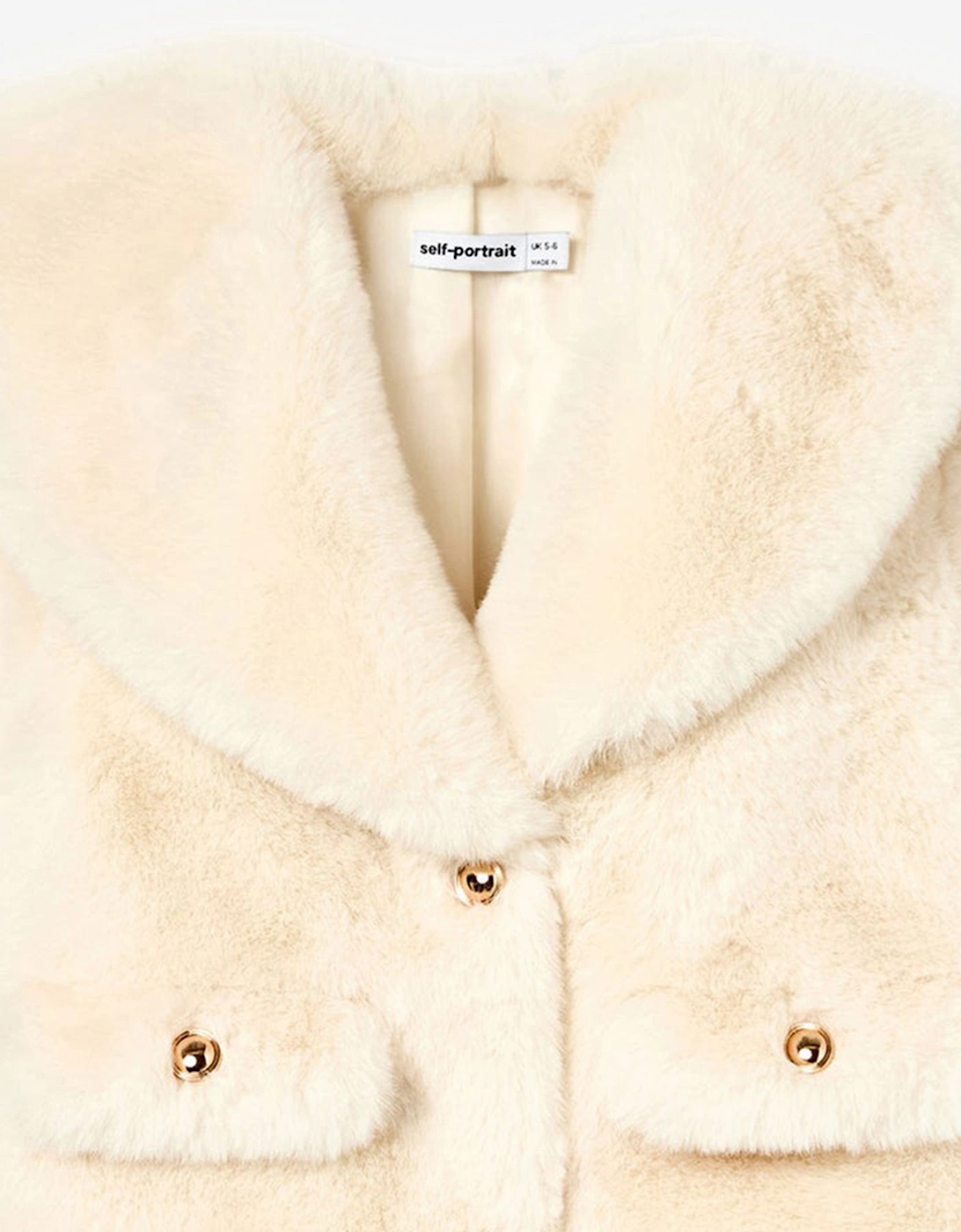 Girls Faux Fur Jacket in Ivory