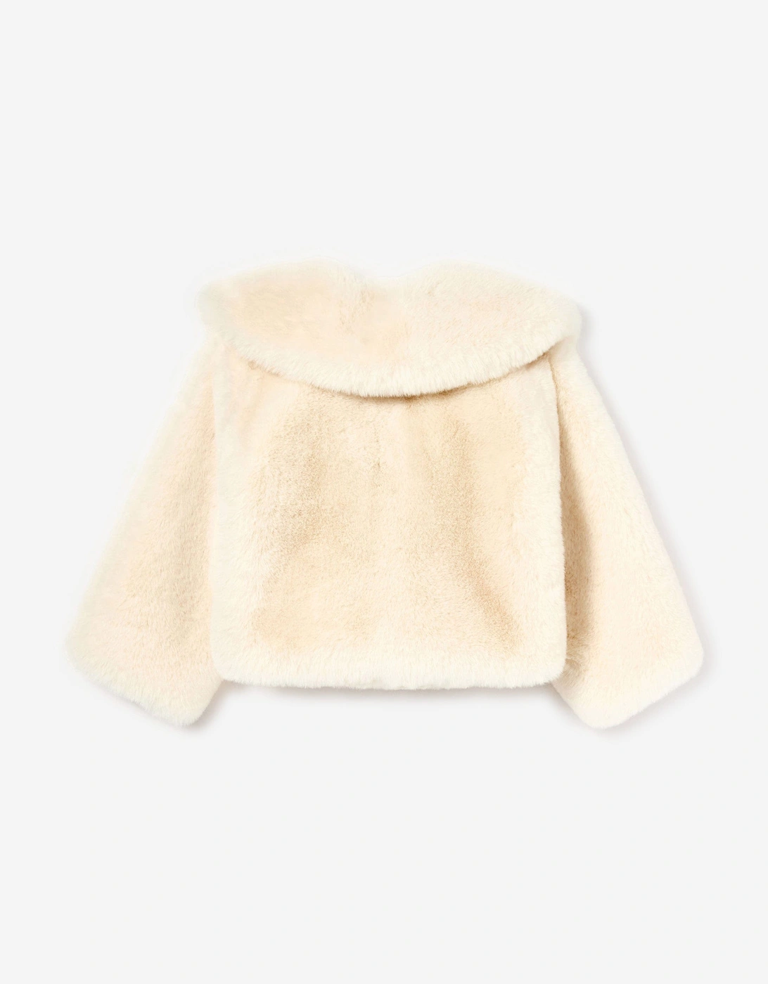 Girls Faux Fur Jacket in Ivory