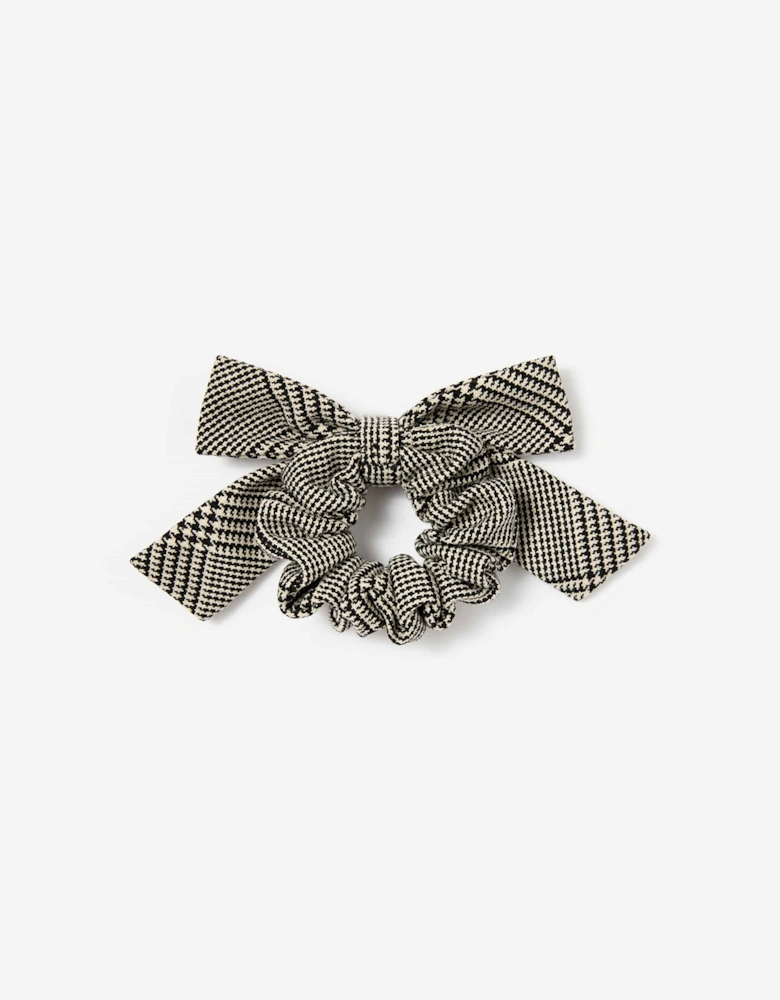 Girls Check Hair Bow in Black