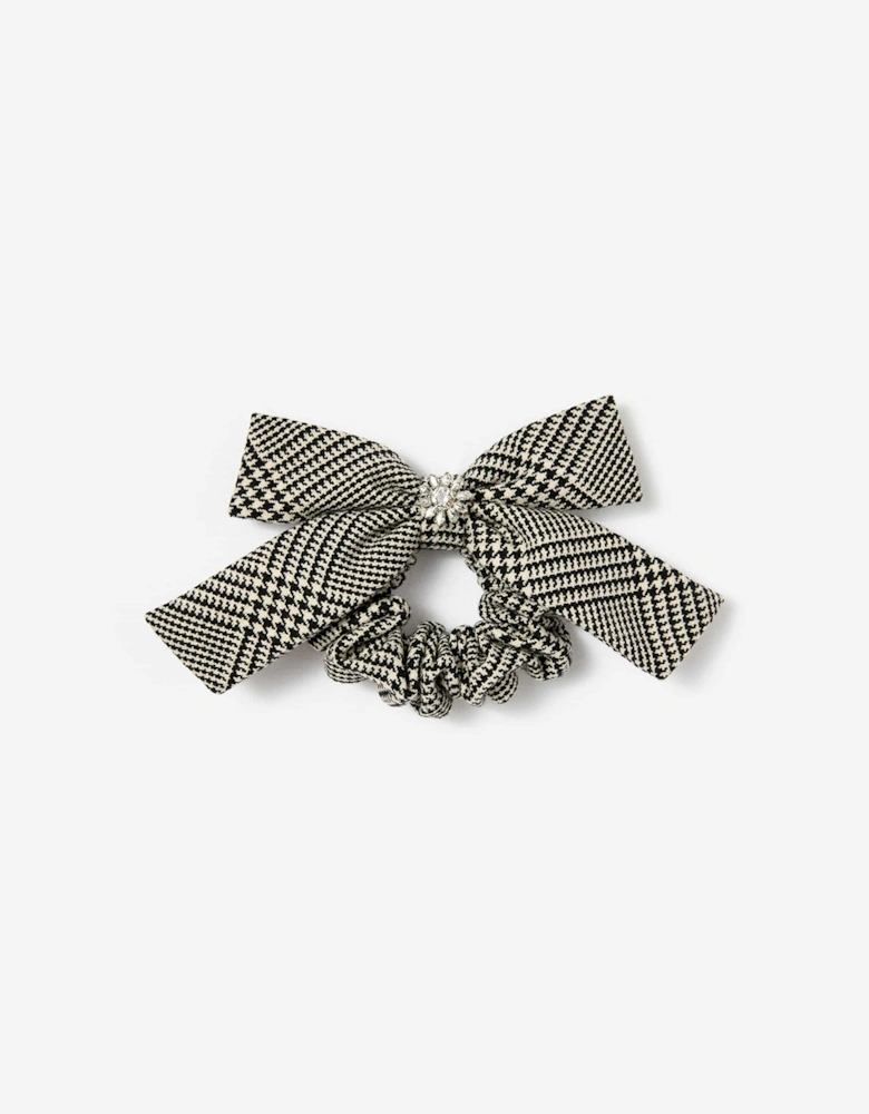 Girls Check Hair Bow in Black