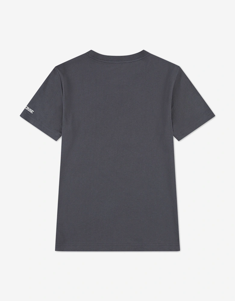 Boys 3 Shoe Print T-Shirt in Grey