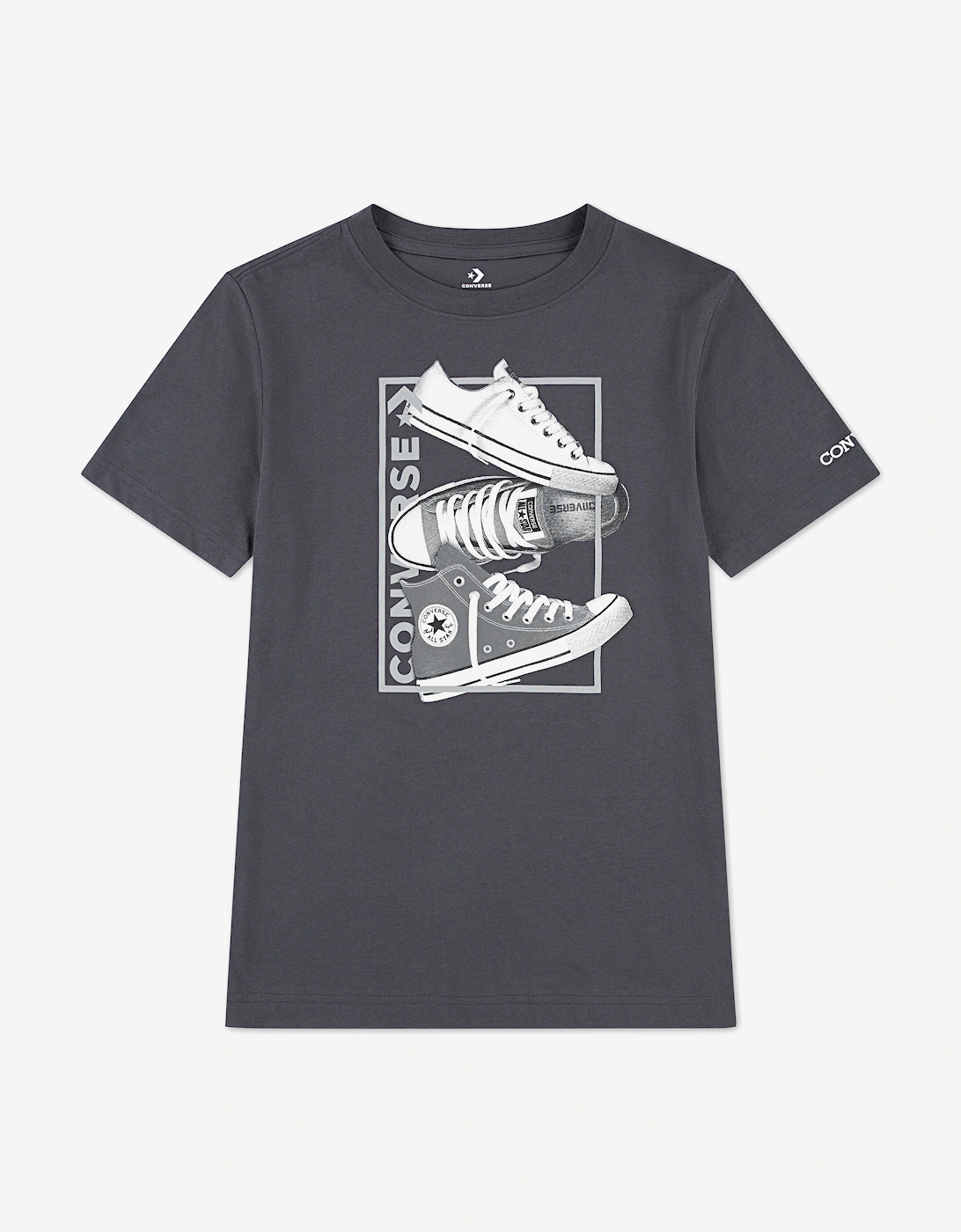 Boys 3 Shoe Print T-Shirt in Grey, 5 of 4