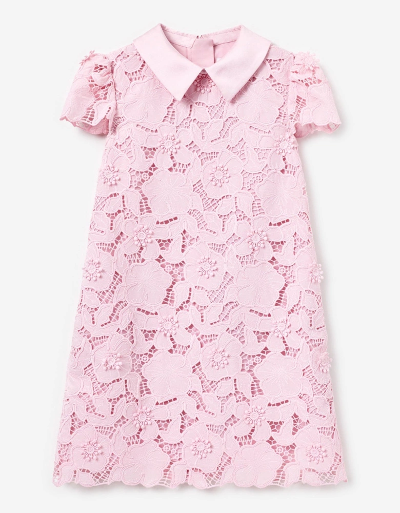 Girls Lace Flower Dress in Pink