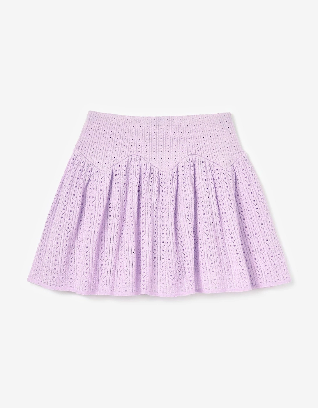 Girls Pointelle Ribbed Knit Skirt in Pink, 5 of 4