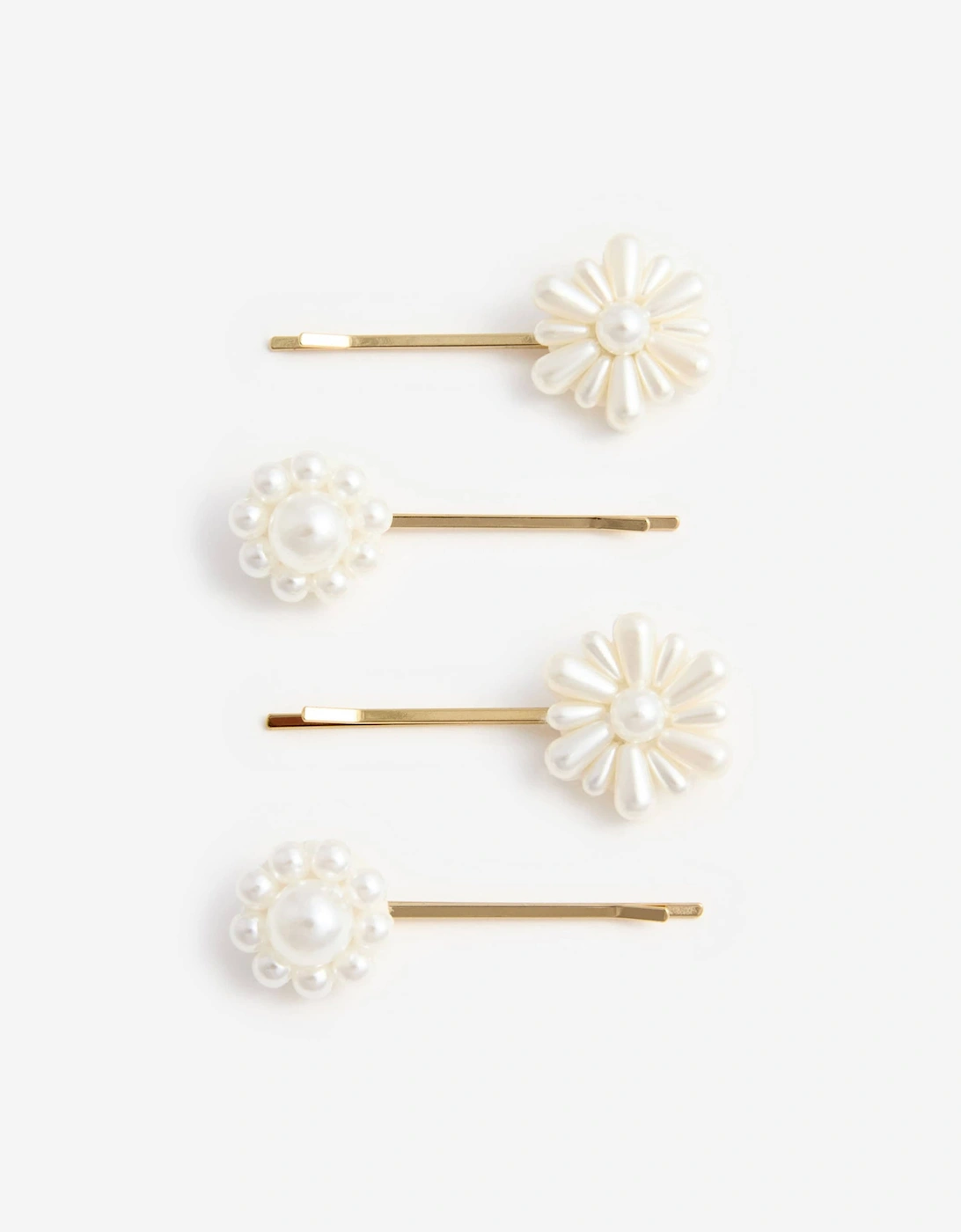 Self Portrait Unisex Gold Girls Pearl Flower Hair Clips In - Size: One Size, Kids