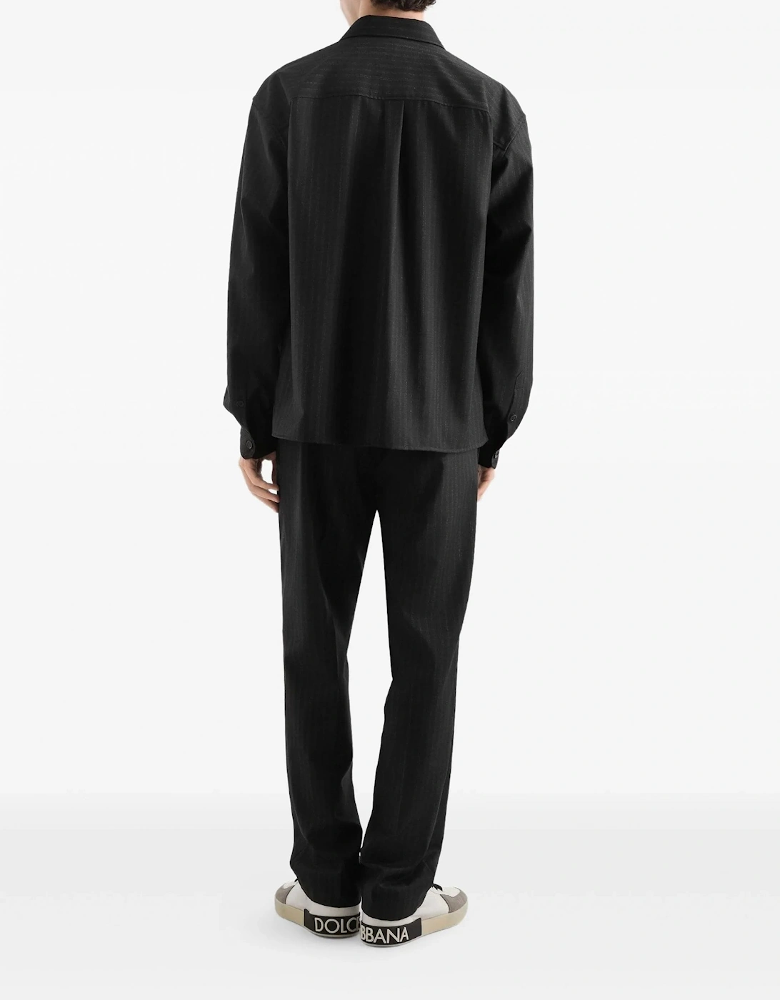 Over Fit Pin Stripe Shirt Black