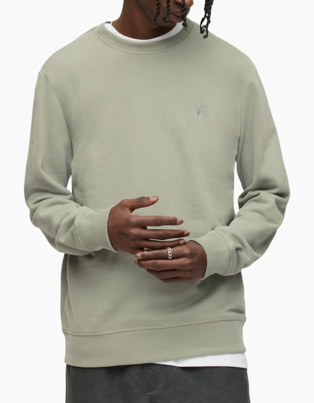 AllSaints Allsaints Men's ALL SAINTS Mens Sweatshirts AS Crew Neck Casual Pullover Winter Polyester Jumper - Tan