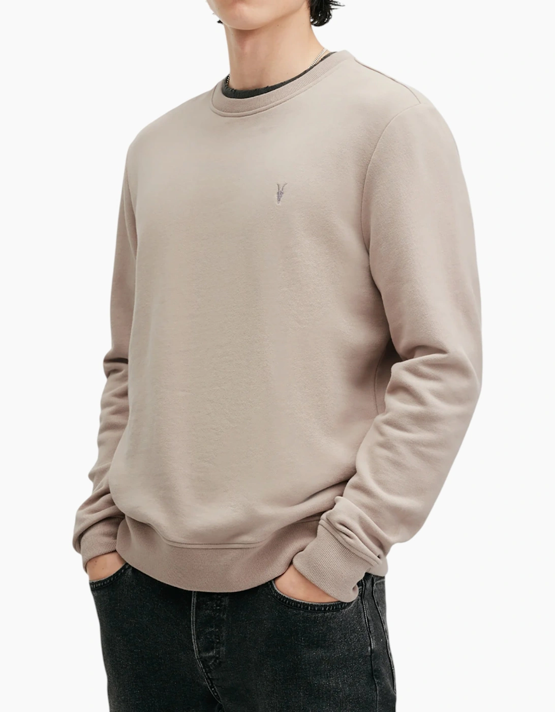 AllSaints Allsaints Men's ALL SAINTS Mens Sweatshirts AS Crew Neck Casual Pullover Winter Polyester Jumper - Cream
